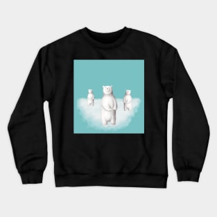 Three polar bears looking for the ice Crewneck Sweatshirt